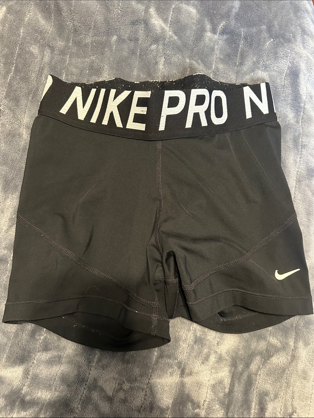 Nike Black Pro Compression Bike Shorts with White Logo Waistband